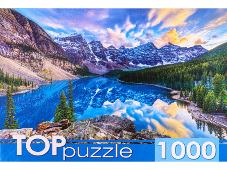 TOPpuzzle. ПАЗЛЫ 1000 элементов. ГИТП1000-4135 Канада. Рассвет над озером Морейн