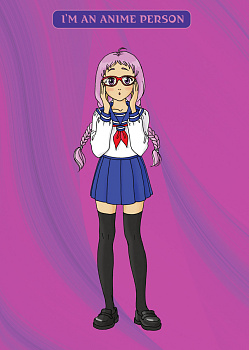 Блокнот. I'm an anime person (формат А4, мягкая обложка, круглые углы, блок в точку) Блокнот. I'm an anime person (формат А4, мягкая обложка, круглые углы, блок в точку)