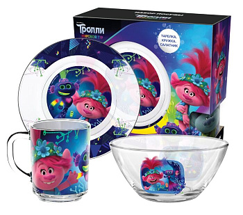 Набор «Тролли 2» Серия Техно, (3 предмета, подарочная упаковка), стекло