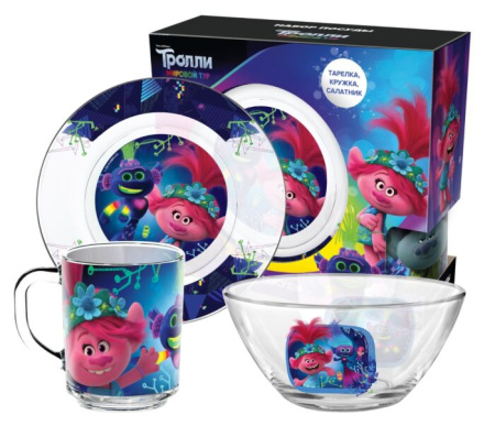 Набор «Тролли 2» Серия Техно, (3 предмета, подарочная упаковка), стекло