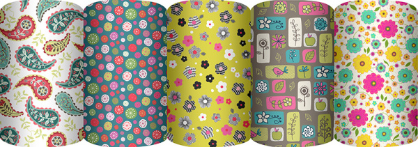 Упаковочная бумага супергладкая  65 gsm, (пр-во Россия), рулон в термоусадочной пленке, Упак. по 50 шт. в коробку-дисплей, (5 дизайнов в ассортименте)