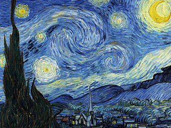 Кардхолдер. Винсент Ван Гог Звездная ночь (в форме книжки, 215х65 мм)