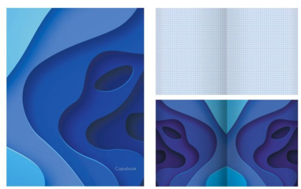 BLUE. Дизайн 2 ТЕТРАДИ А5 (*скрепка) 48Л. Обложка: high-class