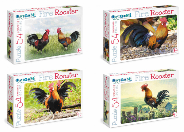 Огненный Петух.Пазл. 54Эл.в асс.Петухи.02630