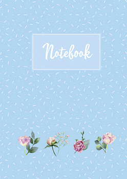 Тетрадь в твердом переплете, Нежные розы, А 5, 120 стр, Голубая
