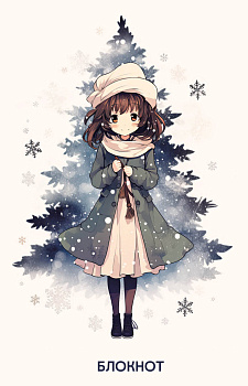 Аниме. Новогодний блокнот (А5, 64 л., цветной блок, белый) Аниме. Новогодний блокнот (А5, 64 л., цветной блок, белый)