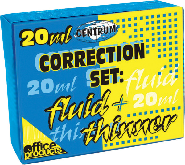 Набор: корректирующая жидкость + разбавитель на спиртовой основе во флаконах по 20мл морозостойкий.