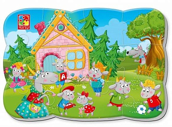 Пазлы на магните "Волк и семеро козлят" Пазлы на магните "Волк и семеро козлят"