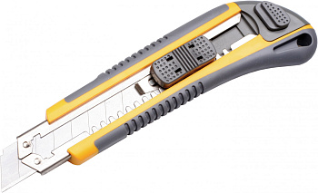 Нож канцелярский, 18мм с автоматической системой замены лезвий + 4 лезвия в блистре с европодвесом. Нож канцелярский, 18мм с автоматической системой замены лезвий + 4 лезвия в блистре с европодвесом.