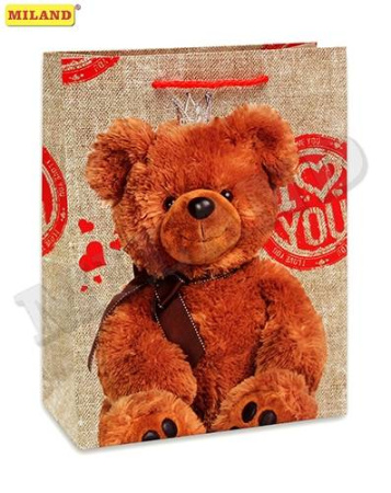 Dream cards Пакет подарочный с мат. лам. 26.4х32.7х13.6 (L) Милый медвежонок, 210 г ПКП-8773