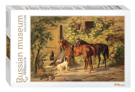Мозаика "puzzle" 1000 "Лошади у крыльца" (Русские музеи)