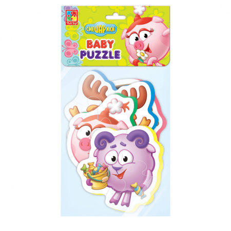 Мягкие пазлы Baby puzzle Смешарики "Нюша, Кар Карыч, Лосяш, бараш"