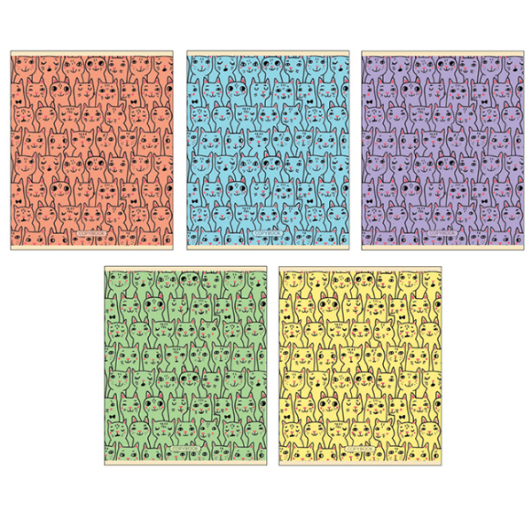 Румяные коты ТЕТРАДИ А5 (*скрепка) 48Л. Обложка: лакирование