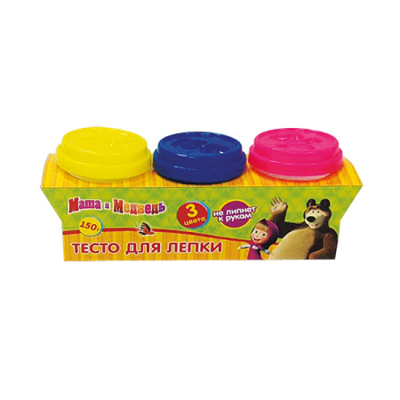 НАБОР "MULTIART" "МАША И МЕДВЕДЬ" "ТЕСТО ДЛЯ ЛЕПКИ" 3 ШТ. Х 50 ГР. В РУСС. КОР. в кор.2*24шт