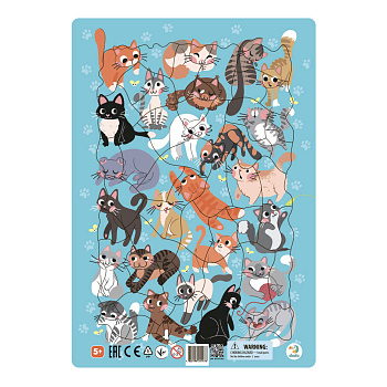 Пазл в рамке "Коты" 53 элемента Пазл в рамке "Коты" 53 элемента