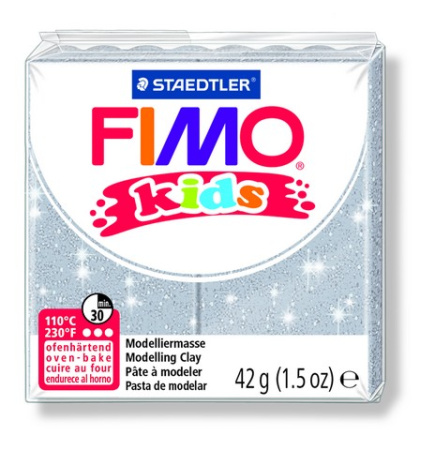 FIMO kids полимер. глина д/детей (блестящий серебряный) уп. 42 гр.