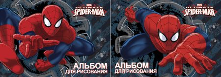 АЛЬБОМ ДЛЯ РИСОВАНИЯ 20л клей Spiderman выб УФ