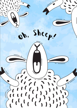 Oh, sheep! Тетрадь школьная в мягкой обложке, 48 л.