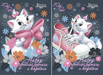 Бум и карт цв д/дет тв 10цв 20л(4мет) Папка 200*290 D3305/2-ЕАС Marie Cat