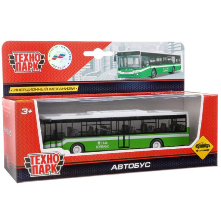 ТМ Технопарк. Машина металл. "АВТОБУС", длина 14,5см, инерц. в русс. кор. в кор.2*48шт
