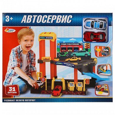 АВТОСЕРВИС ИГРАЕМ ВМЕСТЕ, 31 ДЕТАЛЬ, ЦВЕТ В АССОРТ. В РУСС. КОР. 33,5*27,5*5,5СМ в кор.2*18шт