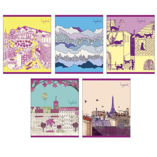 Лавандовое настроение ТЕТРАДИ А5 (*скрепка) 48Л. Обложка: лакирование