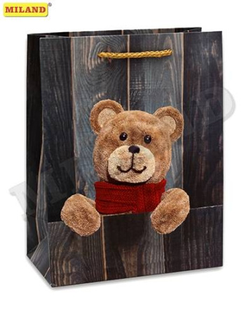 Dream cards Пакет подарочный с мат. лам. 18х23х10 см (M) Симпатичный медвежонок, 210 г ПКП-8697