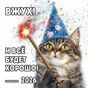 Вжух! И всё будет хорошо! Календарь настенный на 2026 год (300х300 мм) Вжух! И всё будет хорошо! Календарь настенный на 2026 год (300х300 мм)