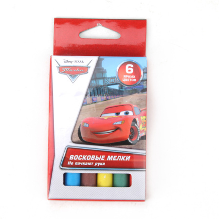 НАБОР ВОСКОВЫХ МЕЛКОВ "MULTI ART" ДИЗАЙН "DISNEY CARS" 6 ЦВЕТОВ, ДИАМ. 11ММ В КОР. в кор.12*12шт