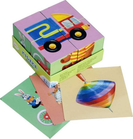 4 кубика Baby Step "Игрушки"(4 блоков по 18 шт.)