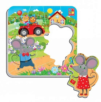 Магнитные пазлы "Мышата" Магнитные пазлы "Мышата"