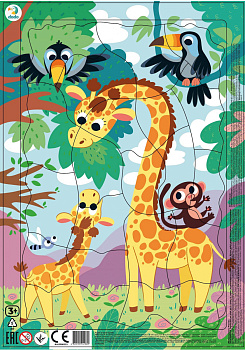 Пазл в рамке "Жираф" 21 элемент