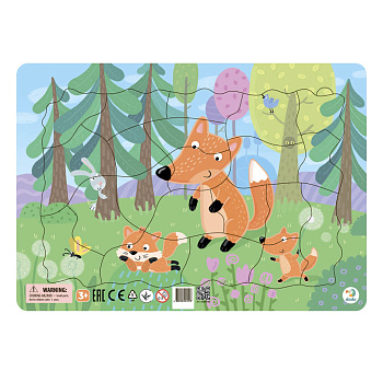 Пазл в рамке "Лисята" 21 элемент Пазл в рамке "Лисята" 21 элемент