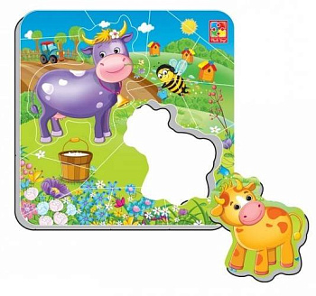 Магнитные пазлы "Корова и теленок" Магнитные пазлы "Корова и теленок"