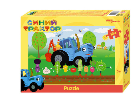 Пазл 104 "Синий трактор" (Биг Папа)