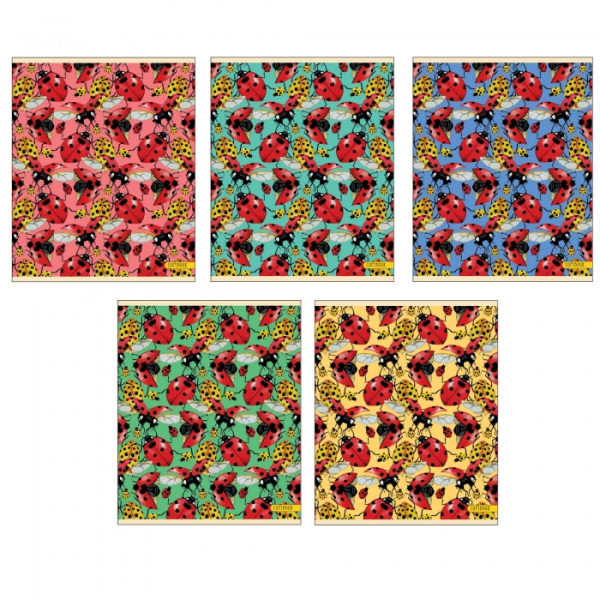 Божьи коровки ТЕТРАДИ А5 (*скрепка) 48Л. Обложка: лакирование